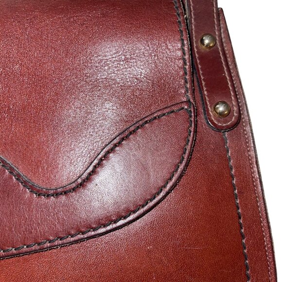 Vintage Womens Shoulder Bag Brown Adjustable Strap Turn Lock Closure Leather - Picture 7 of 11